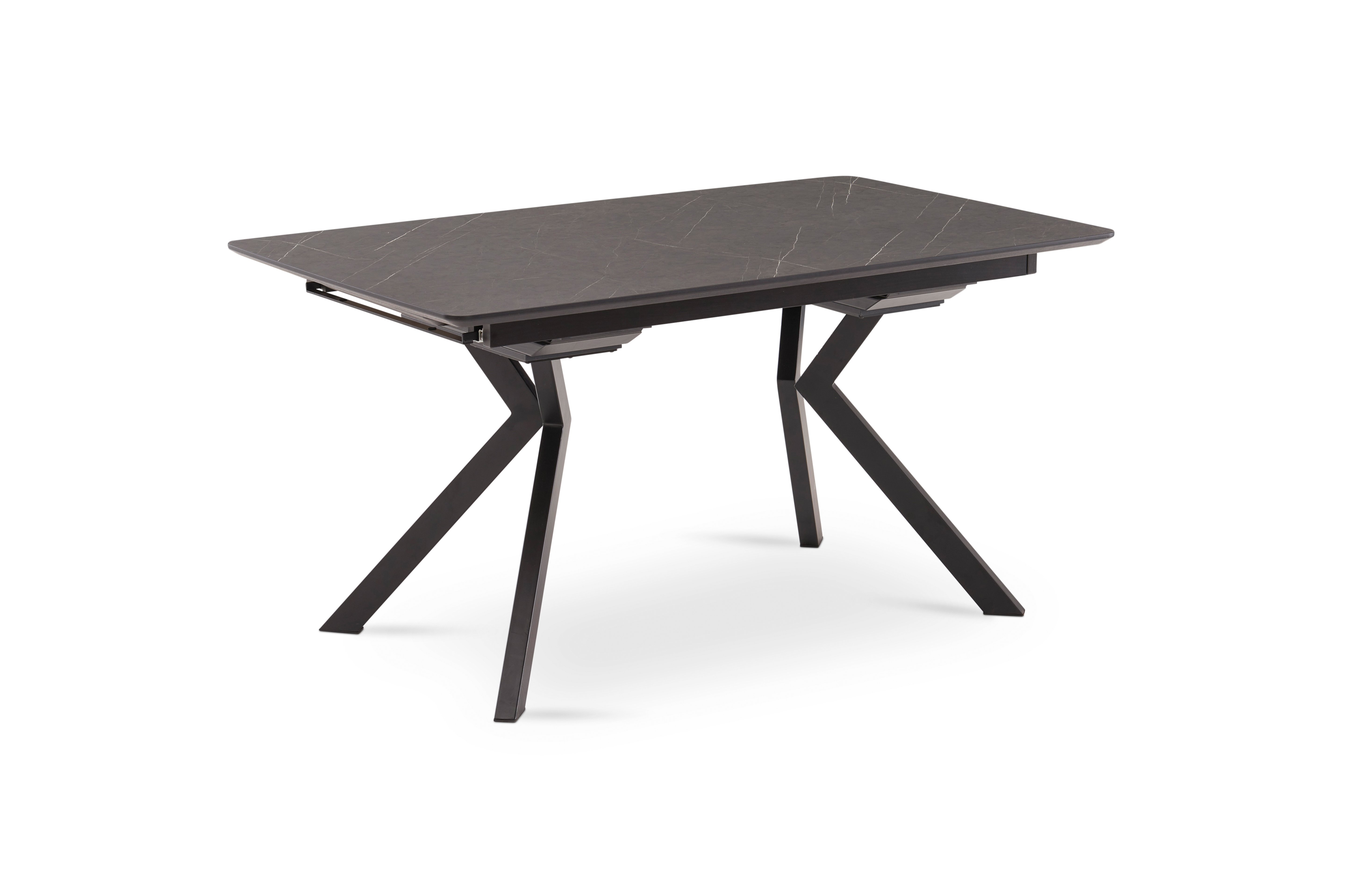 Vierfusstisch Lyon 200  Ca T12  Metallfu  Sse Pulverbschichtet Schwarz  Steinplattenoptik Marmara Marmor.jpg