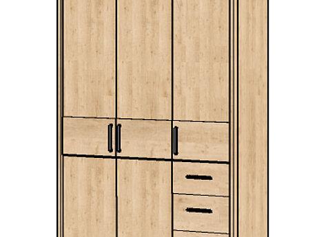 3-türiger Drehtürenschrank mit Schubladen Mod. Florenz