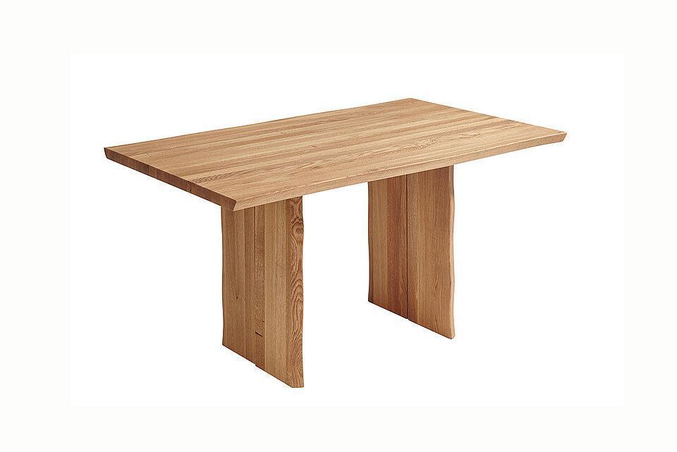 Holztisch mit Holzwangen