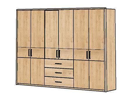 6-türiger Drehtürenschrank mit Schubladen Mod. Florenz