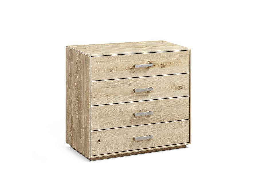 Holzkommode mit Sockel 5 Schubladen