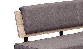 Grauer Bezug mit Holzwange