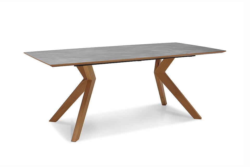 Steinoptikplatte mit Holzgestell