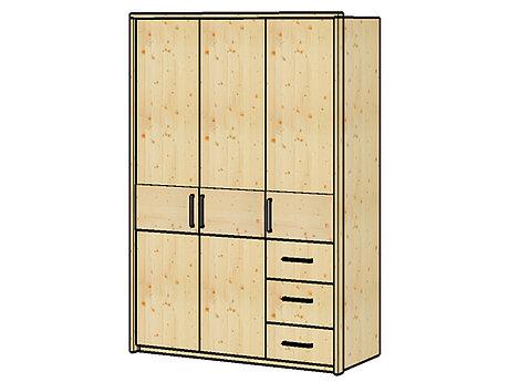 3-türiger Drehtürenschrank mit Laden Mod. Lugano
