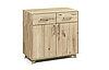 Holzkommode mit Holzfuß und 2 Türen und 2 Schubladen